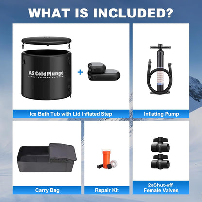 Ice Bath Tub & Cold Plunge Chiller Kit, 1/3HP Ice Bath Chiller with Built-In Pump & Filter, XL 120 Gal Insulated Ice Pod Pro, Cold Plunge Tub with Water Chiller for Cold Therapy